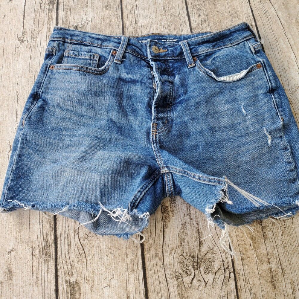 Old Navy Og Straight Fly Button Denim Shorts Size 12